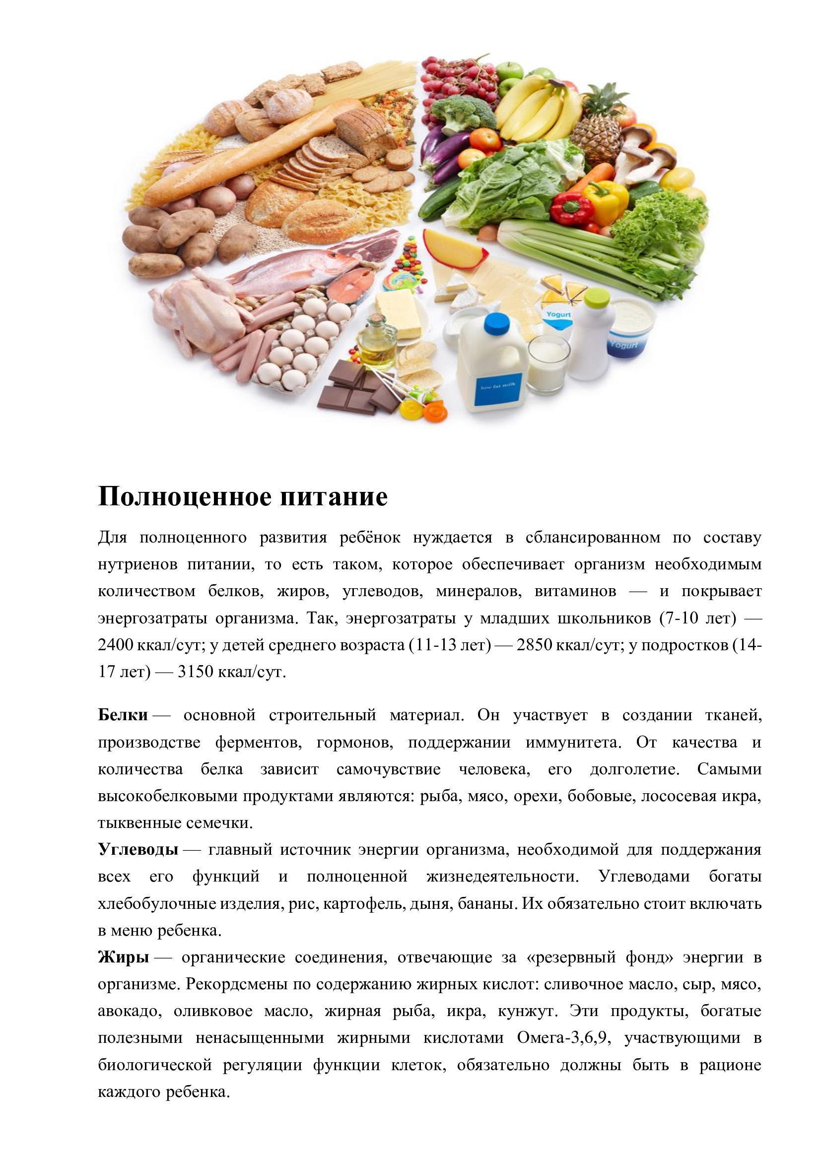 Толық тамақтану / Полноценное питание